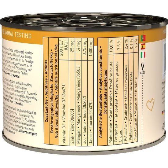 Catz finefood Konzerva pro koťata CF Classic Kitten No.7 s hovězím, telecím, meruňkami a ananasem 200 g