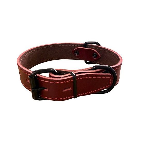 BAFPET Obojek HERRY obšitý černé kování bordó