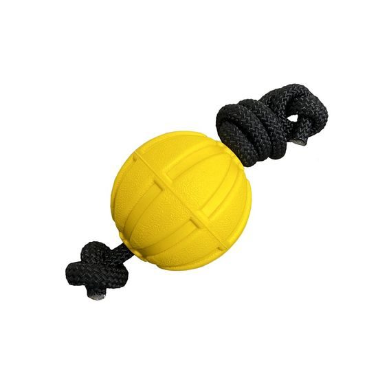 BAFPET Míček FOAM se šňůrkou žlutá