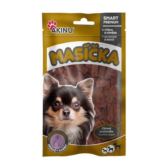 Akinu MASÍČKA Králičí pásky pamlsek pro psy 75 g