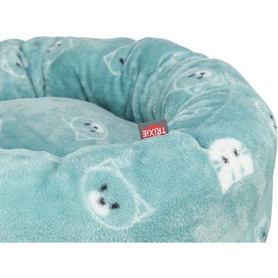 Trixie Kulatý pelíšek MIMI 50 cm motiv kočičí hlavy šalvějová LIMITOVANÁ NABÍDKA