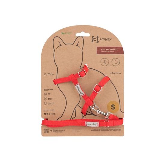 Amiplay Kšíry pro kočku s vodítkem Samba Červené
