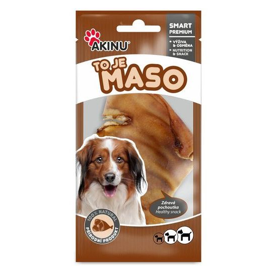 Akinu Vepřové sušené ucho pamlsek pro psy 1 ks