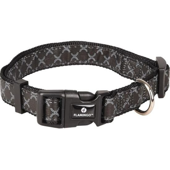 Flamingo Obojek nylon Odin černý 1x20-35cm