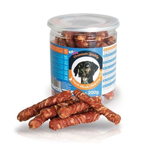 KidDog kachní steak na buvolí tyčince PREMIUM QUALITY 200 g dóza