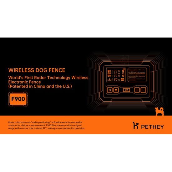 Patpet Výcvikový obojek a bezdrátový ohradník F900 PLUS