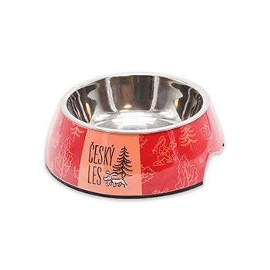 Akinu ČESKÝ LES Melaminová miska s nerez vložkou šípková červená M 800 ml