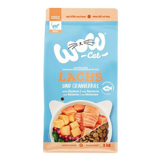 WOW Cat Granule Ryby s lososem a brusinkami Adult 325g