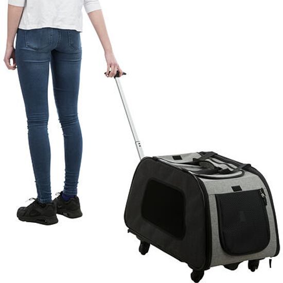 Trixie Cestovní kabela na kolečkách černo/šedá 34x43x67cm (max 21kg)