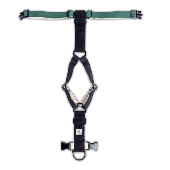 FUNKY DOG Konopný postroj pro psa zeleno černý