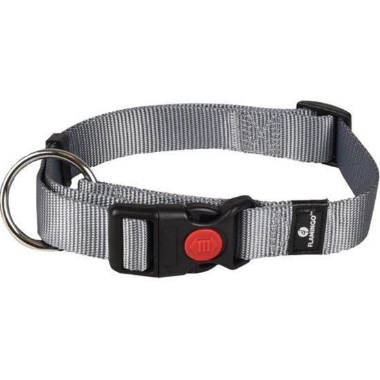 Flamingo Obojek nylon Ziggi šedý 2,5x45-65cm