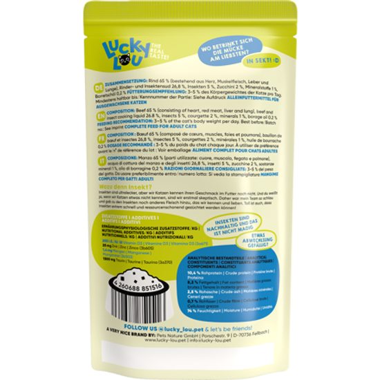 Lucky Lou Lifestage Adult s hovězím masem a hmyzem 125 g
