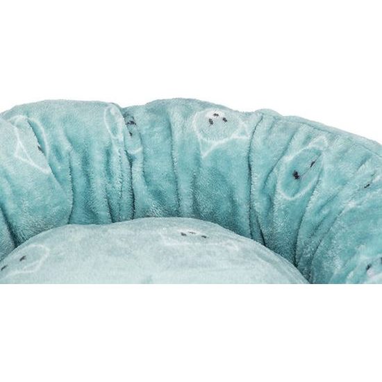 Trixie Kulatý pelíšek MIMI 50 cm motiv kočičí hlavy šalvějová LIMITOVANÁ NABÍDKA