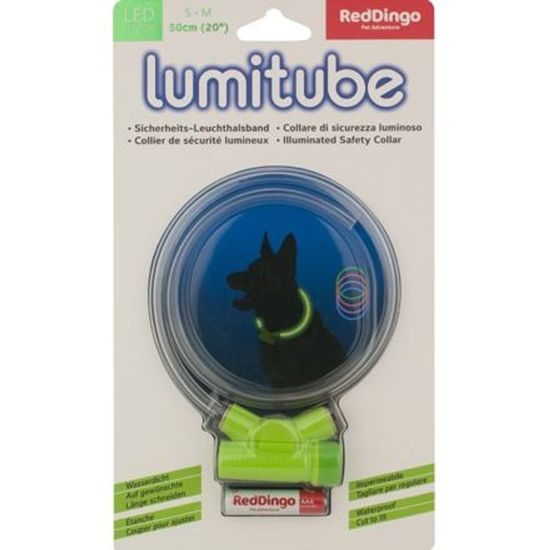 Red Dingo Obojek Lumitube S-M 15-50 cm zelený BEZ BATERIE