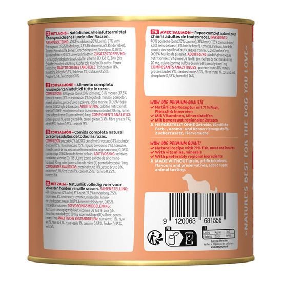 WOW Konzerva Losos s rajčaty Adult 800g