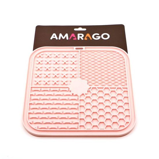 Amarago lízací podložka hranatá 20x20cm růžová