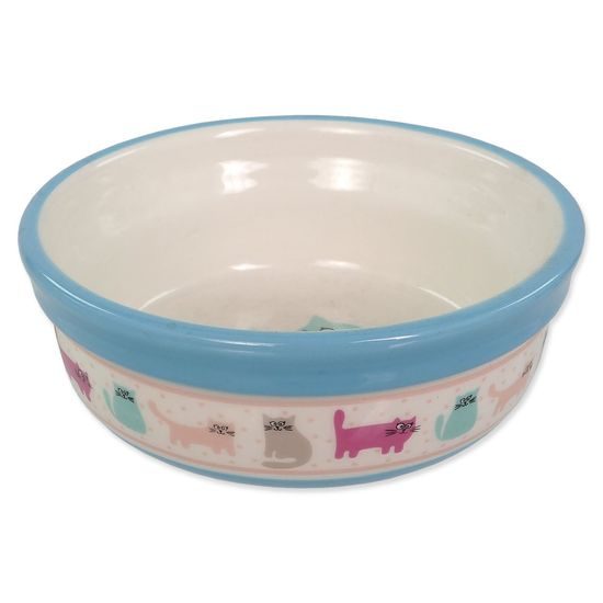 Magic Cat Miska keramická barevné kočky bílá 12,5x5cm 300ml