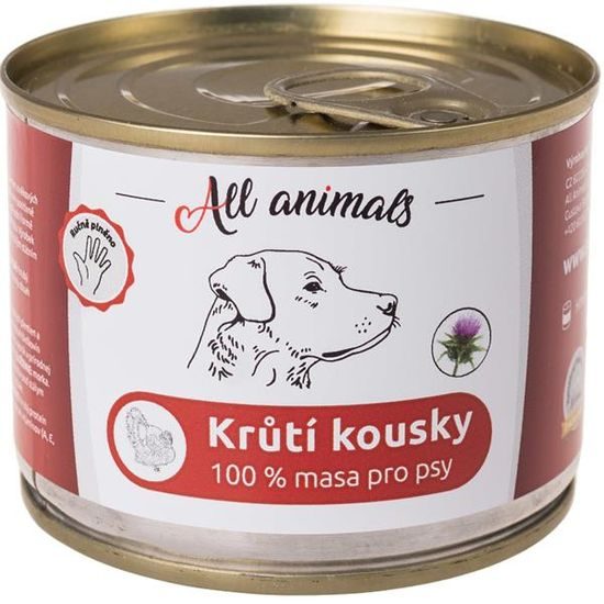 All Animals konzerva pro psy krůtí kousky 200g