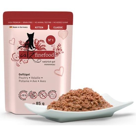 Catz finefood Kapsička pro koťata CF Classic Kitten No.3 s drůbežím masem a brusinkami 85 g