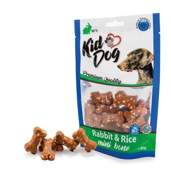 KidDog králičí maso s rýží MINI kostičky 80 g