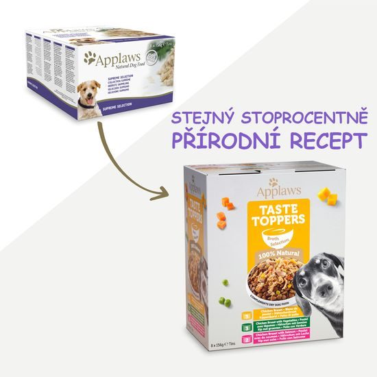Applaws konzerva Dog Taste Toppers Broth