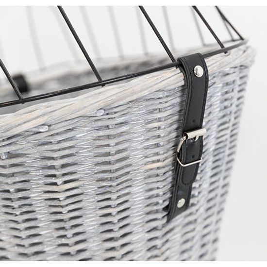 Trixie Přepravní proutěný koš na zadní nosič kola šedý 35x49x55cm (max 8kg)