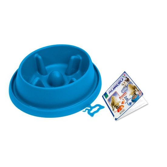 Argi Plastová miska proti hltání s protiskluzem modrá 25,5 x 23 x 6,5 cm