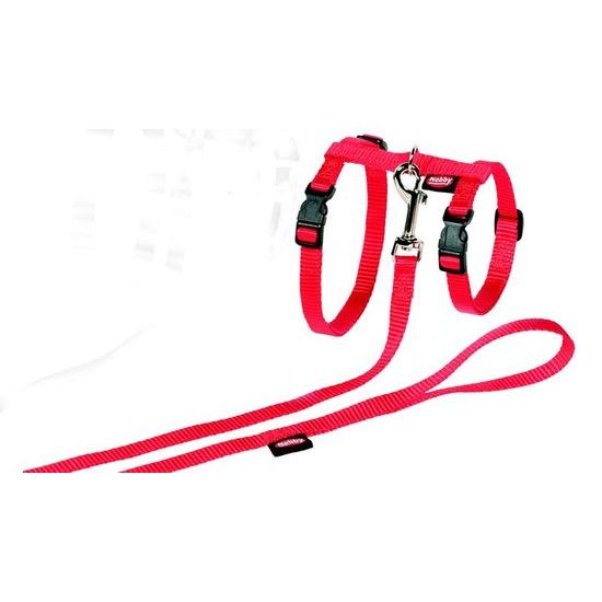 Nobby Postroj cat nylon s vod. červený XL