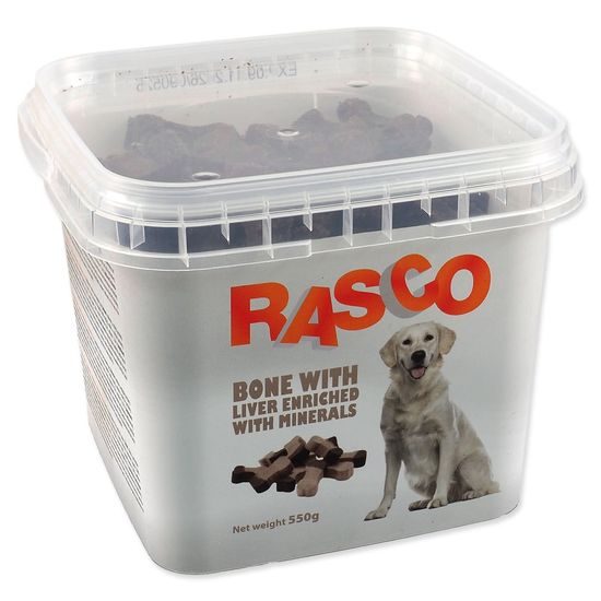 Rasco Pochoutka kost kalciová s játry 2,5cm 550g