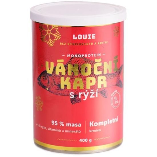 Louie konzerva pro psy Vánoční kapr 400 g