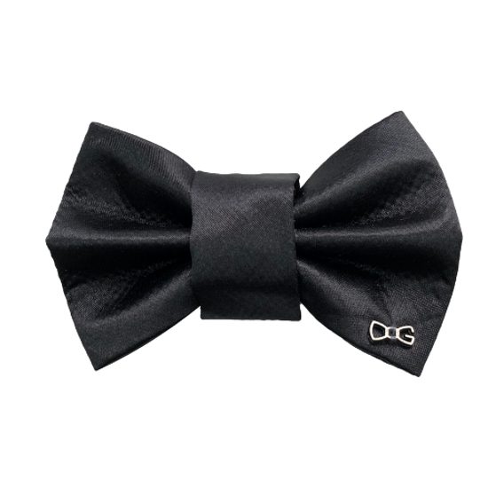 FUNKY DOG Černý saténový psí motýlek na svatbu