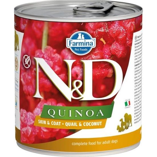 N&D QUINOA Dog konzerva Quail & Coconut 285 g