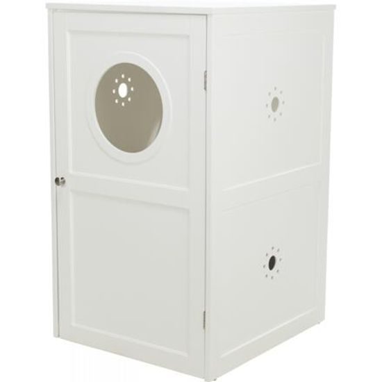 Trixie XL domek na kočičí toaletu 2 poličky MDF 53x90x58cm bílá