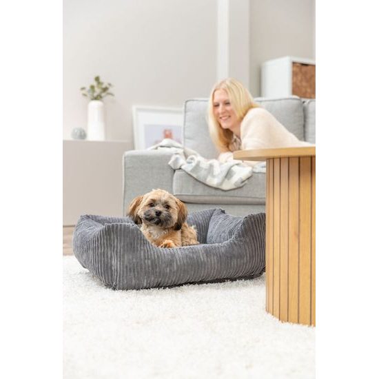 Trixie Vital Bed JONNA ortopedický obdélníkový pelech 120 x 80 cm manšestrový plyš tmavě šedá