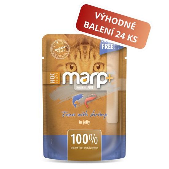 Marp Holistic Plus kapsička pro kočky Tuňák s krevetami v želé 24x55g