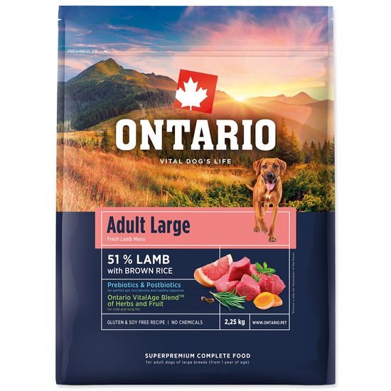 Ontario Krmivo Adult Large Lamb & Brown Rice 2,25kg