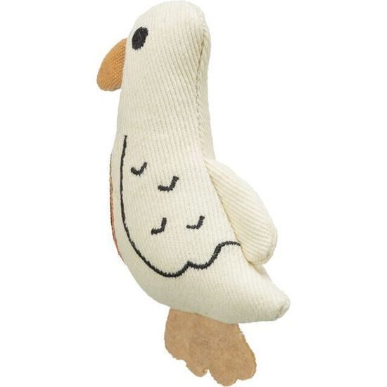 Trixie Bird ptáček 13 cm hračka pro kočky tkanina krémová