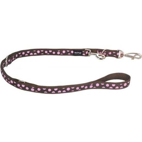 Red Dingo Vodítko přepínací 25 mm x 2 m Pink Spots on Brown