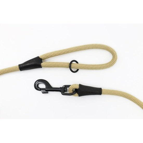 Aminela Vodítko lano s kůží černé kování béžová