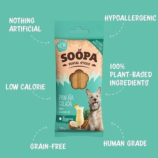 Soopa Pets Dentální tyčinky Soopa Paw-Na Colada 100 g