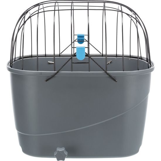 Trixie Plastový košík na zadní nosič s mřížkovou střechou 36x47x46cm šedý (max. 6kg)