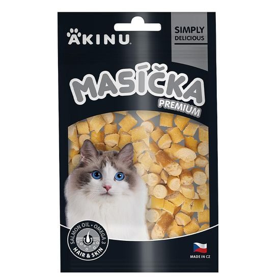 Akinu MASÍČKA PREMIUM Hair & Skin pamlsek pro kočky 50 g