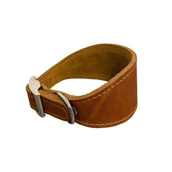 BAFPET Kožený obojek VIPET přírodní