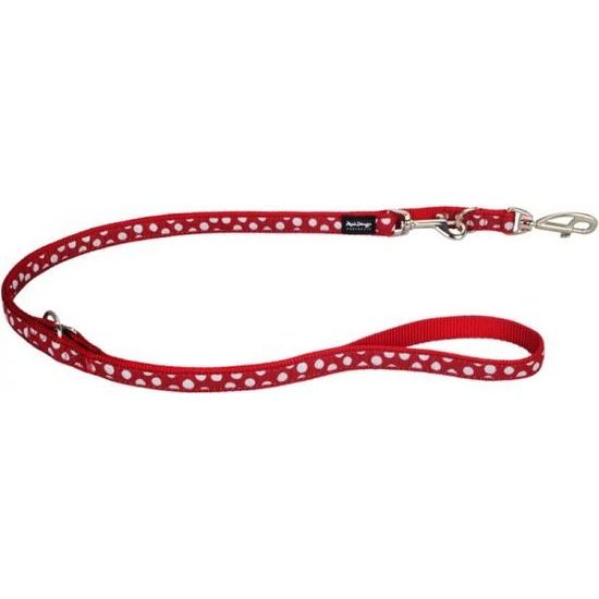 Red Dingo Vodítko přepínací 20 mm x 2 m White Spots on Red