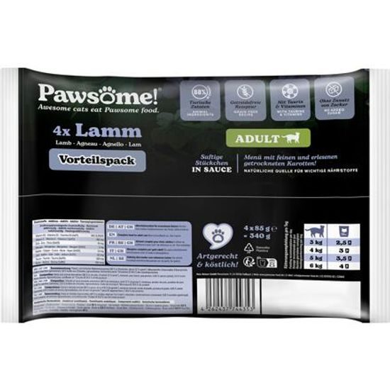 Pawsome! Adult s jehněčím masem Multipack 4x85 g
