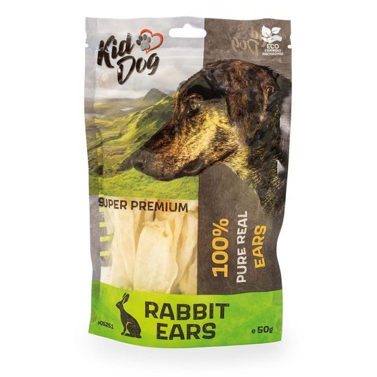 KidDog SUPER PREMIUM 100% přírodní králičí uši 50 g