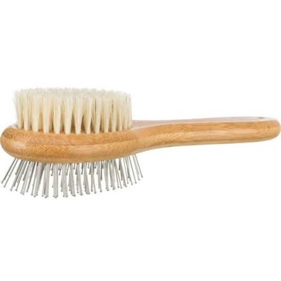 Trixie Kartáč oboustranný přírodní štětiny / drátěné štětiny bambus