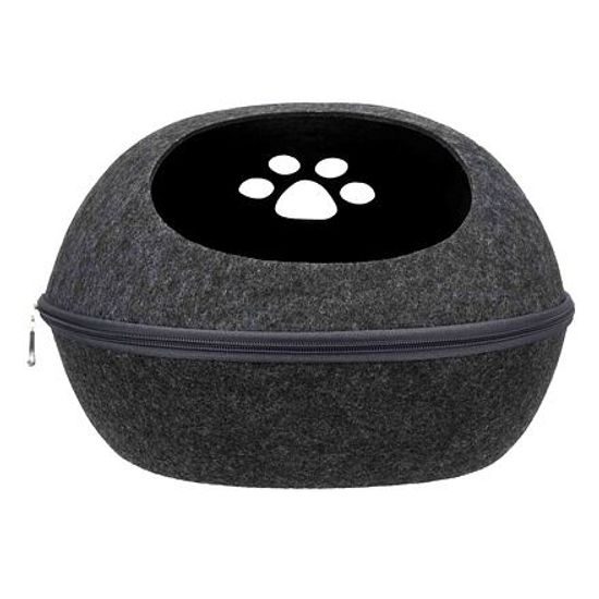 Trixie Plstěná jeskyně pelíšek LIVA tmavě šedá 40x24x47cm