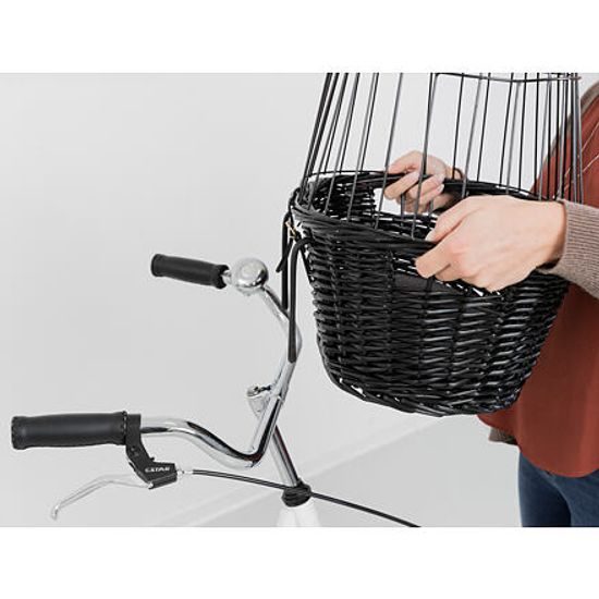 Trixie Přepravní koš na kolo s drátěnou kabinou černý 50x41x35cm (max 5kg)