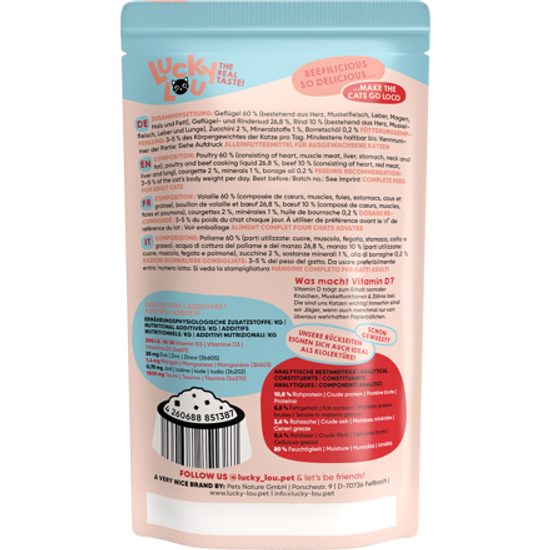 Lucky Lou Lifestage Adult s drůbežím a hovězím masem 125 g